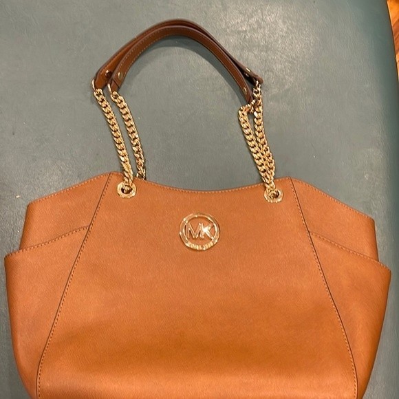 Michael Kors Large X Chain Shoulder Tote Luggage - Picture 1 of 11